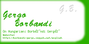 gergo borbandi business card